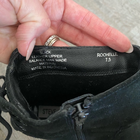 Steve Madden Rochelle Bootie Black Lace Up - Picture 9 of 10